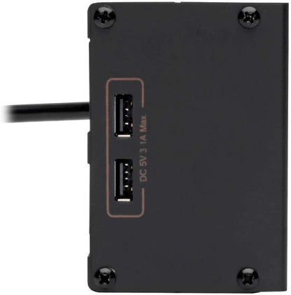 Isobar 4 Outlet Surge Protector Power Strip with 2 USB Charging Ports, 8Ft Long Cord, Right-Angle Plug, Metal, 3330 Joules, Lifetime Limited Warranty & $50K Insurance (Ibar4Ultrausbb),Black