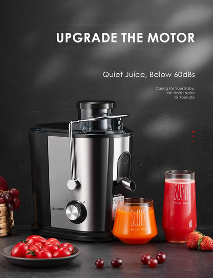 Juilist 2-Speed Electric Juicer Machines, 400W, 11 Fl Oz, Silver