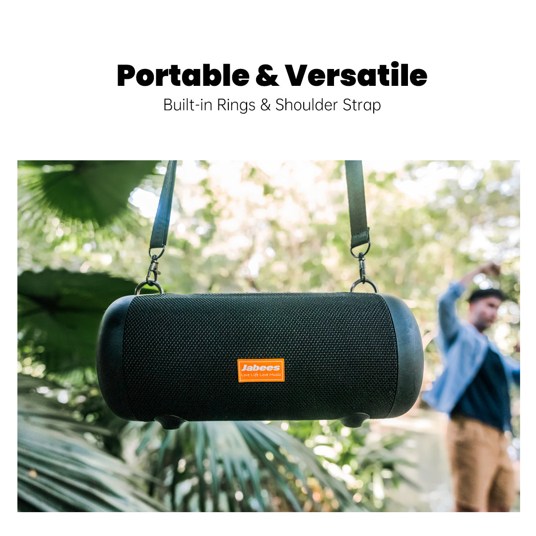 WHALE with Nylon Strap – Bluetooth IPX7 Waterproof Portable Outdoor Speaker with 30W Stereo Sound and USB Charge Out
